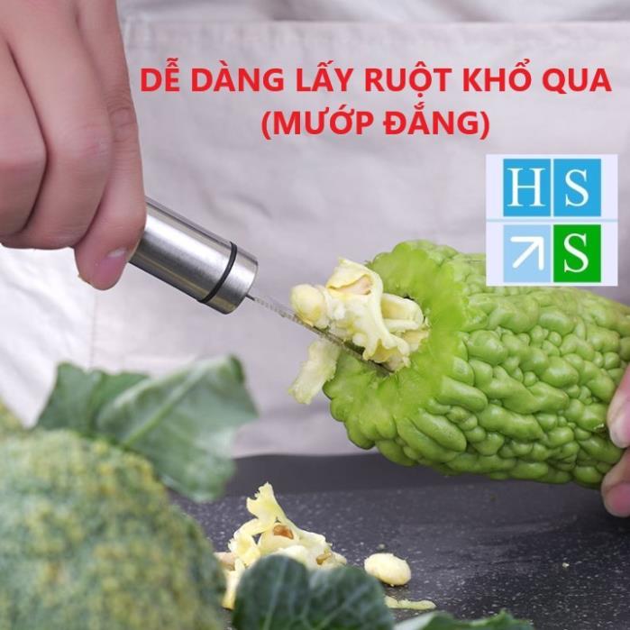 DỤNG CỤ LẤY RUỘT KHỔ QUA hạt củ quả trái cây INOX 304 dùng lấy ruột mướp đắng ớt dưa leo tiện dụng