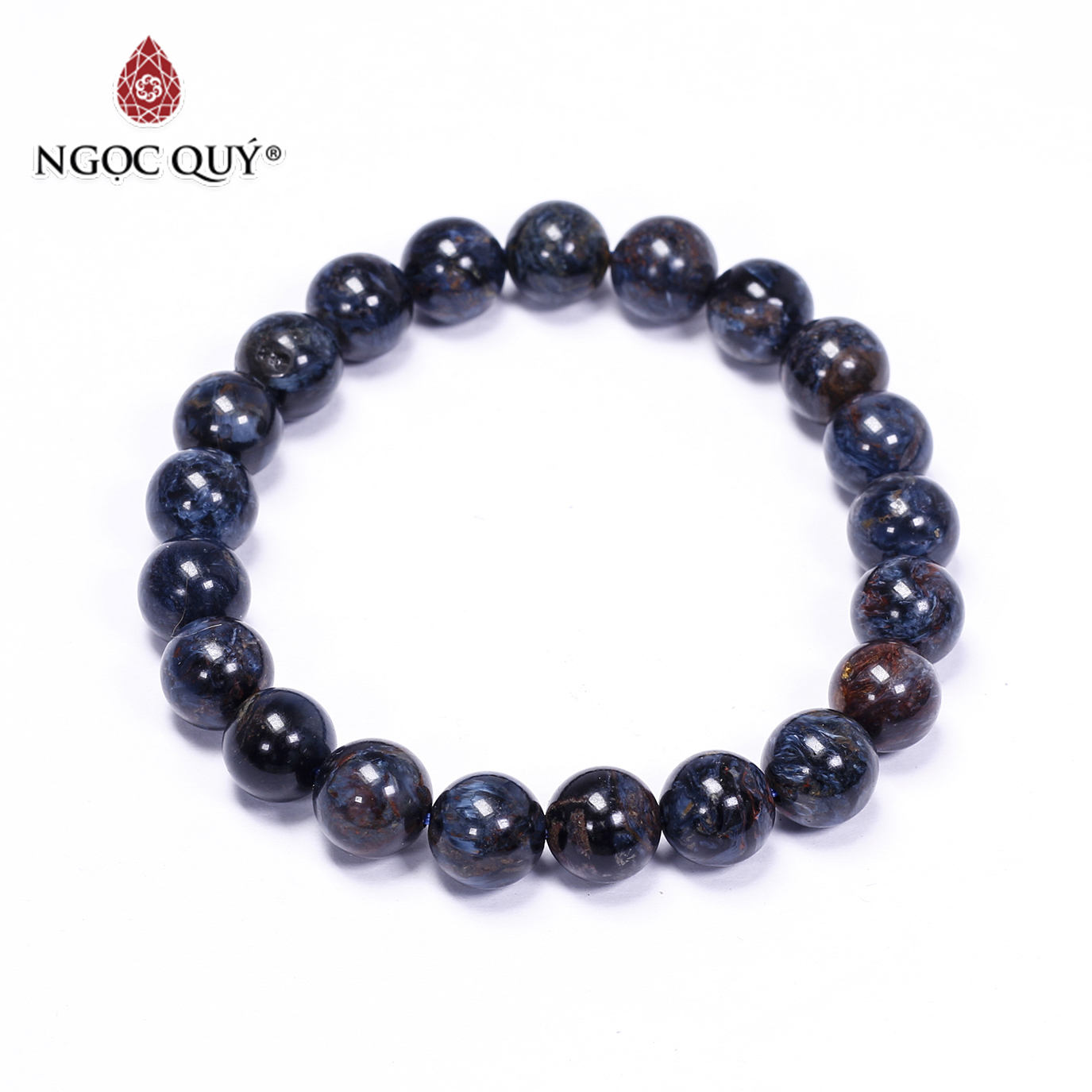 Vòng tay trơn đá giông bão size hạt 9mm mệnh thủy , mộc - Ngọc Quý Gemstones