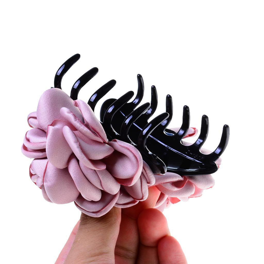 2pcs Fashion Ladies Rose Flower Hair Clamp Plastic Claw Clip Hair Accessory