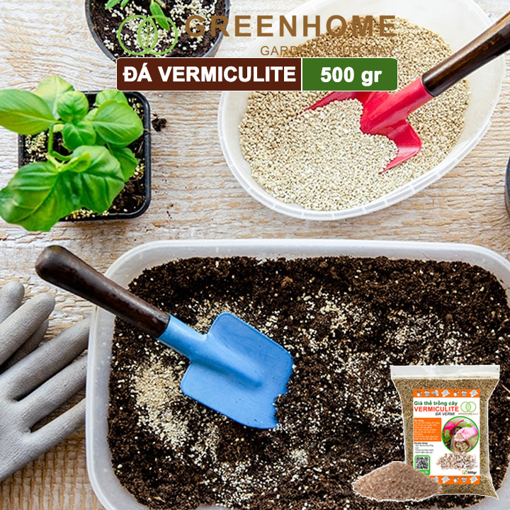 Đá Vermiculite (vơ mi), bao 500gr, ươm hạt giống, trồng rau mầm, đất hoa hồng, sen đá, thuỷ canh |Greenhome