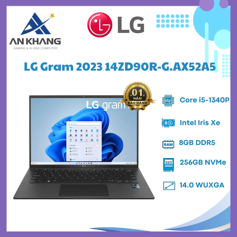 Laptop LG Gram 2023 14ZD90R-G.AX52A5 - Hàng Chính Hãng - Bảo Hành 12 Tháng