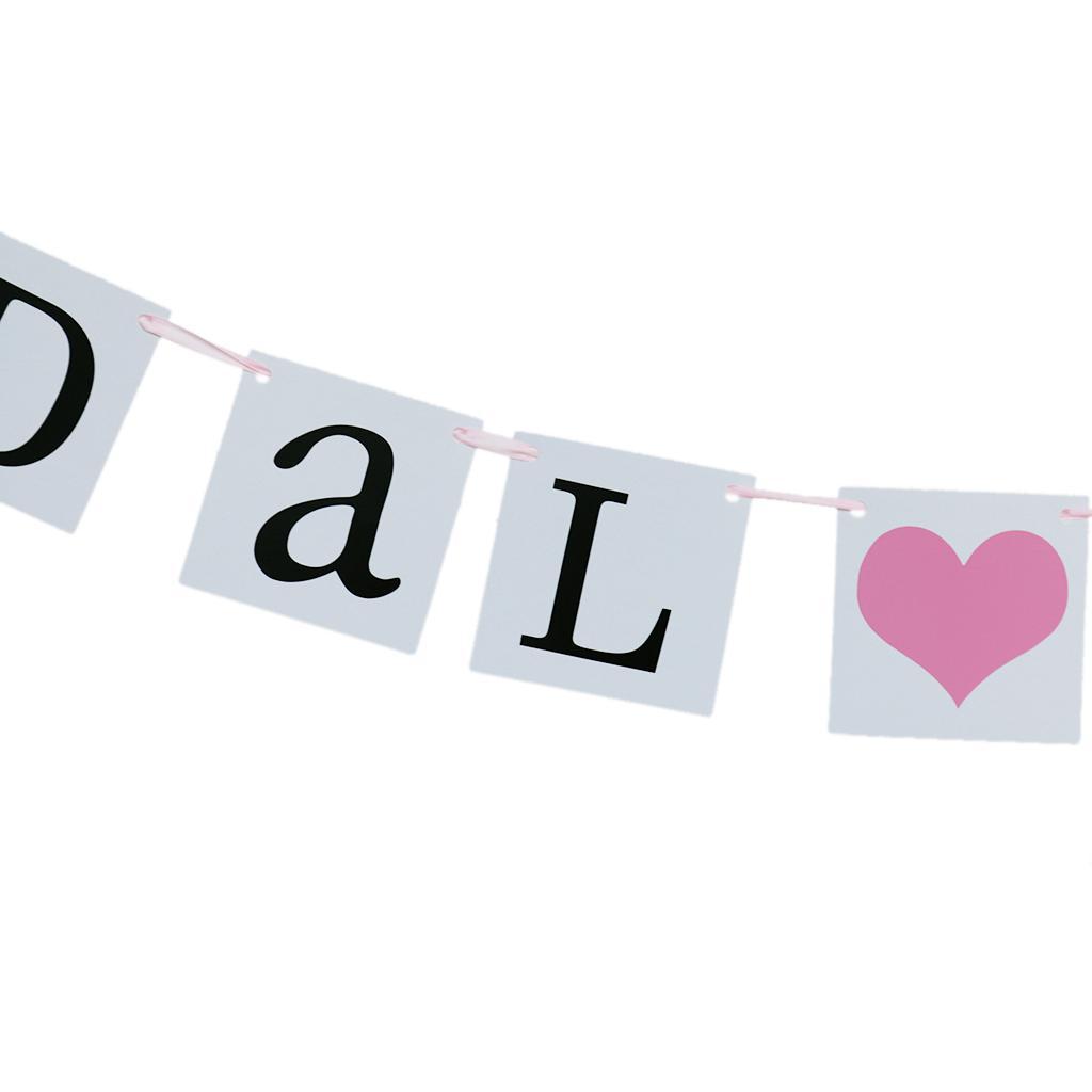 Bridal Shower Wedding Party Garland Bunting Banner Heart Hanging Decoration