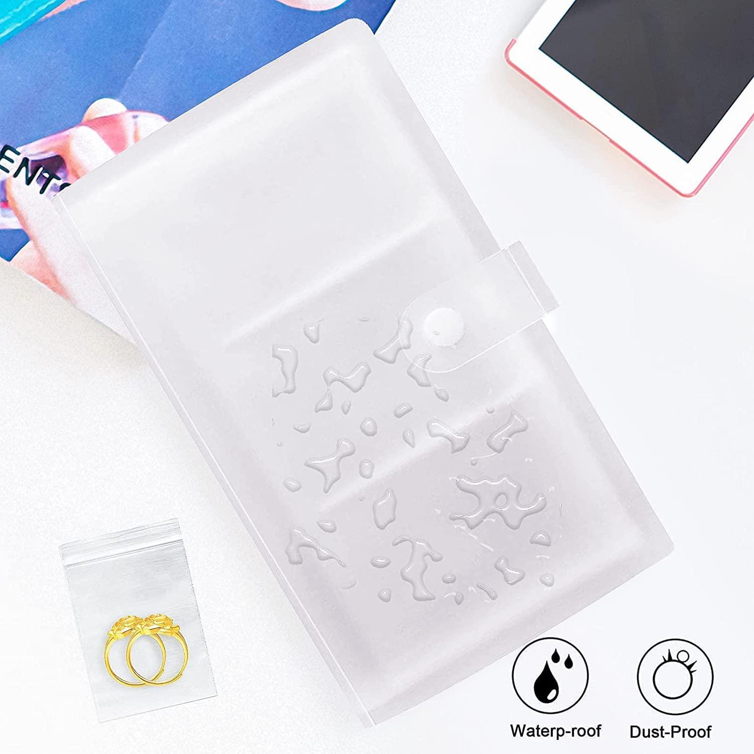 Nhà tổ chức lưu trữ trang sức trong suốt, album lưu trữ trang sức chống oxy hóa, sách lưu trữ tổ chức trang sức du lịch di động cho nhẫn, vòng cổ, vòng tay, stud -160 lưới+30 túi PVC