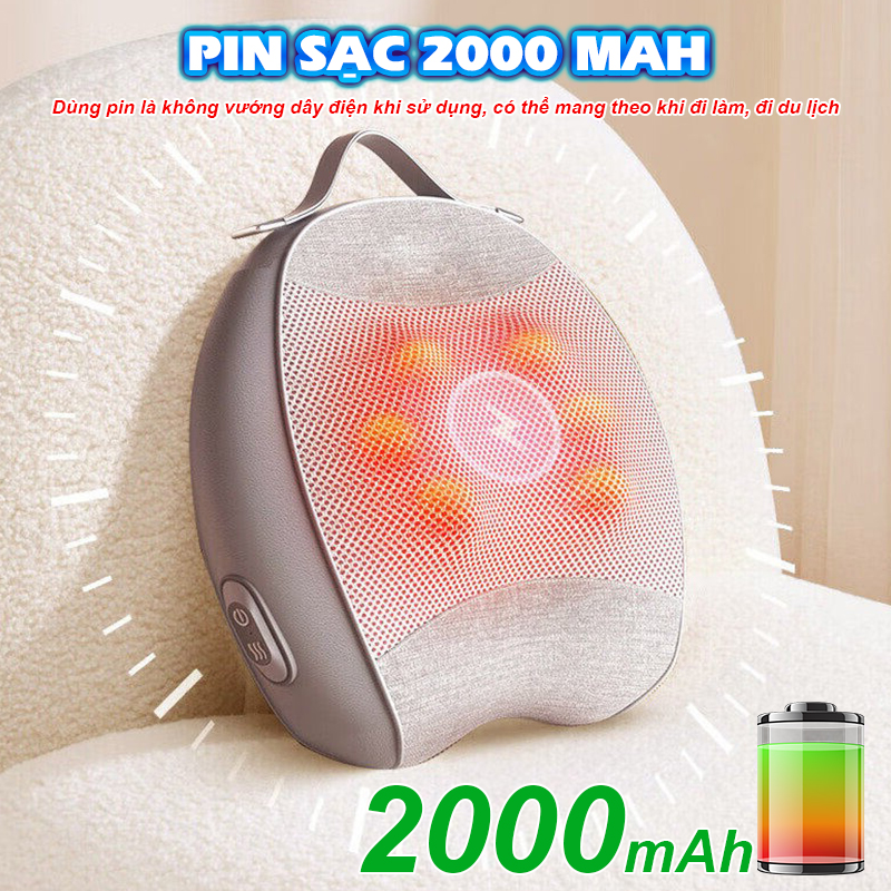 Gối massage lưng cổ vai gáy đa năng Nikio NK-137 - 2 kỹ thuật massage, Nhiệt sưởi ấm