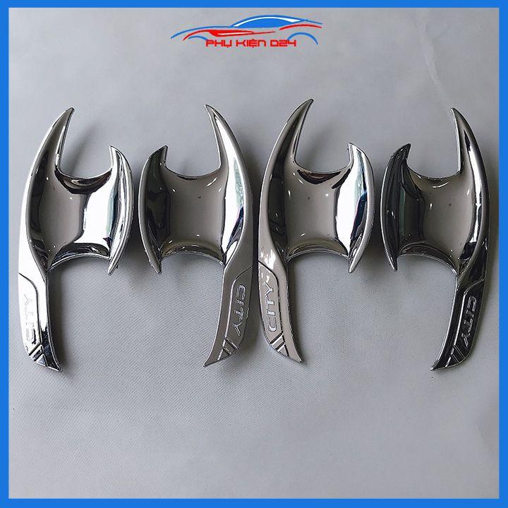 Ốp tay hõm City 2015-2016-2017-2018-2019-2020 vân cacbon, mạ crom chống trầy bảo vệ cửa xe ô tô