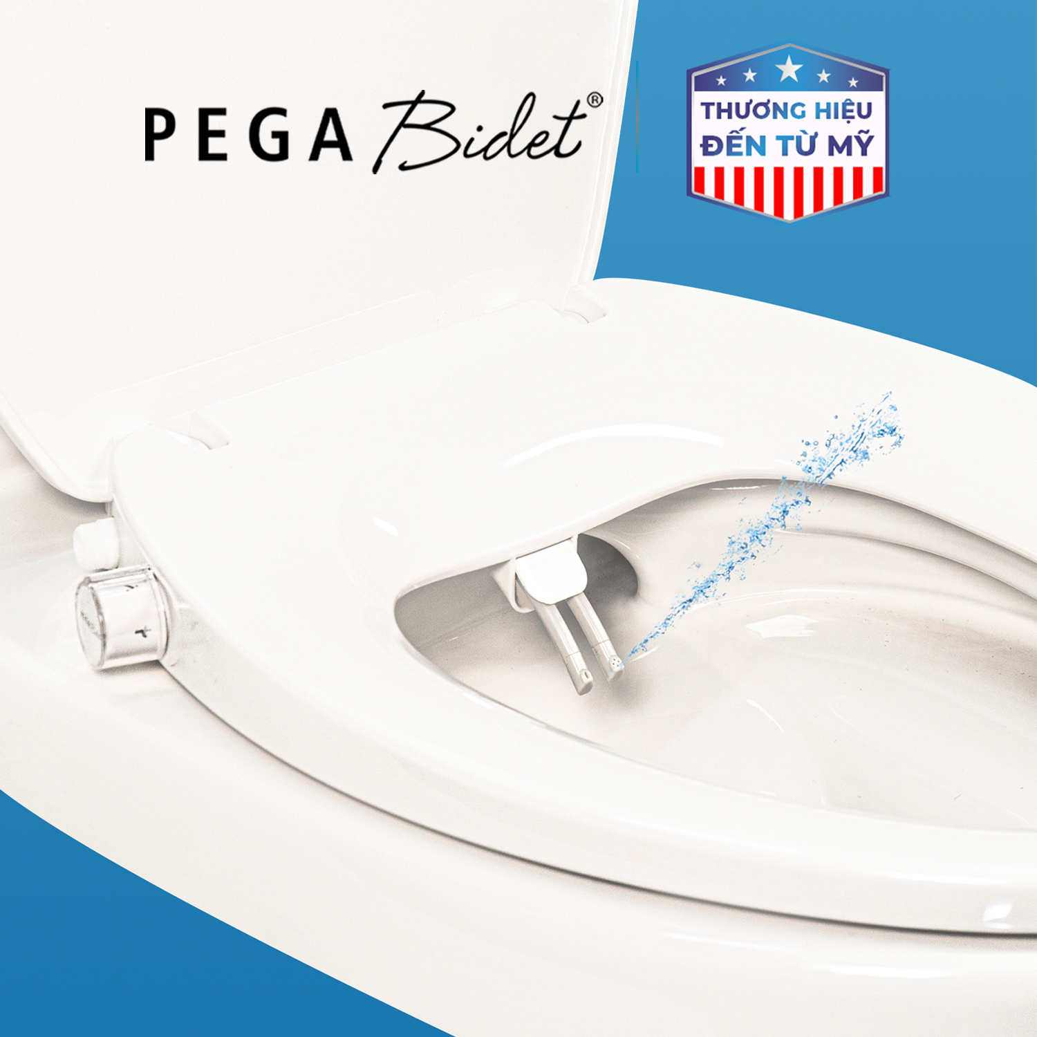 Nắp bồn cầu thông minh PEGA Bidet S300, 2 vòi phun, có vòi vệ sinh dành riêng cho phụ nữ, không dùng điện, hoạt động bằng áp lực nước - bán chạy tại Mỹ