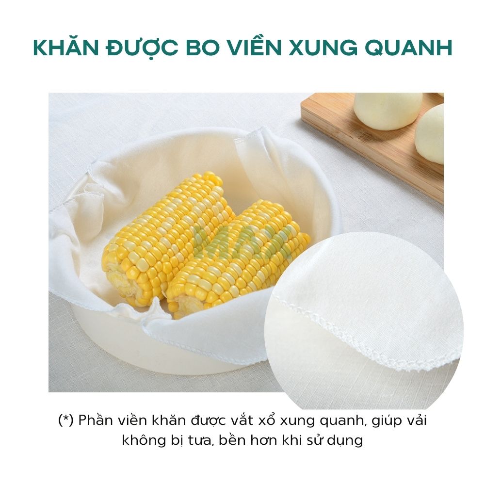 Set 2 khăn vải 100% cotton lót chõ đồ xôi, hấp thức ăn, khăn lọc nấm kefir, lọc sữa hạt