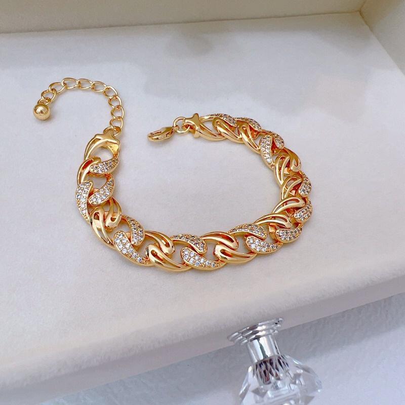 Lắc tay mắc xích xoàn siêu đẹp mạ vàng 18k