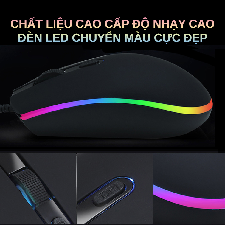 Chuột chơi game V-King M10 có đèn led viền