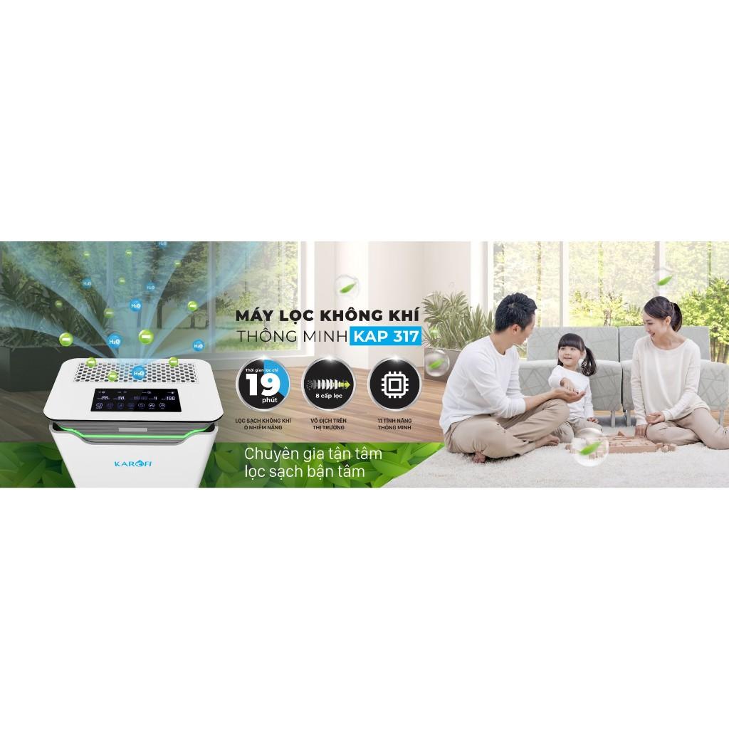 Máy lọc không khí Karofi KAP-317; Lọc 8 cấp; Sơ lọc; Nano bạc; HEPA; Cacbon hoạt tính; Tạo ẩm - Hàng Chính Hãng