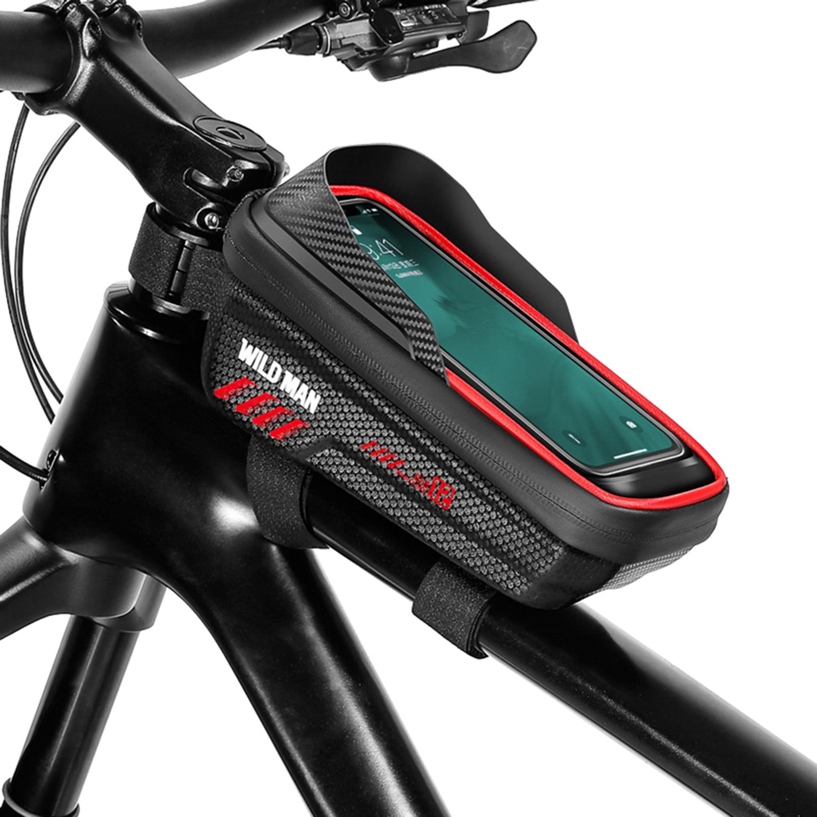 WILD MAN E12 Bike Phone Bag Waterproof Top Tube Bag Bicycle Touchscreen Phone Mount Bag Cycling Frame Bag