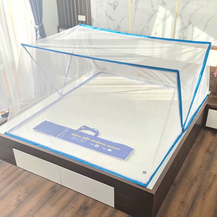 Àn chụp tự bung gấp gọn tiện dụng mẫu mới nhất 2022 - Mùng chụp tự bung người lớn kiểu xếp Hoàng Nhân