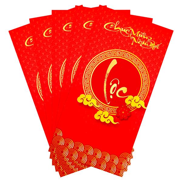 Bộ 5 Bao Lì Xì - Bính Ngọ 2026 - 9 x 18 cm - Fahasa - Lộc