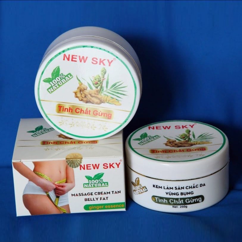 Kem massage săn chắc da vùng bụng tinh chất gừng New Sky Belly Fat Ginger Essence Massage Gel 250gr (hỗ trợ giảm béo, tan mỡ đùi, bắp tay, hông) Hani Peni