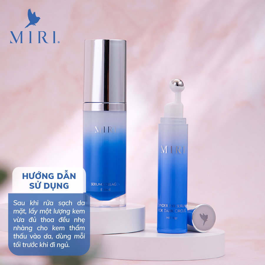 COMBO CHỐNG LÃO HÓA: Serum Collagen MIRI  30ml &amp; Under Eye Serum For Dark Circles MIRI 10gram