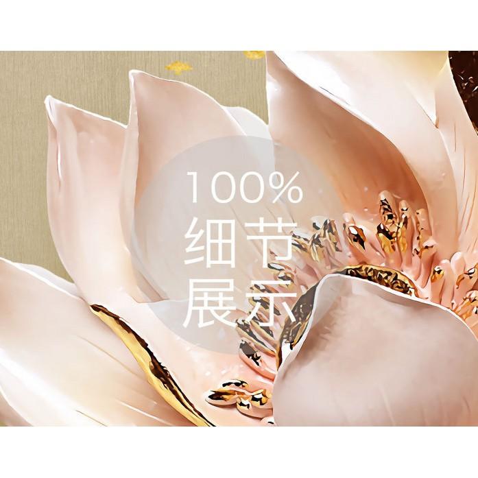 Tranh dán tường Hoa sen nghệ thuật, Tranh dán tường 3d hiện đại , MS1183218