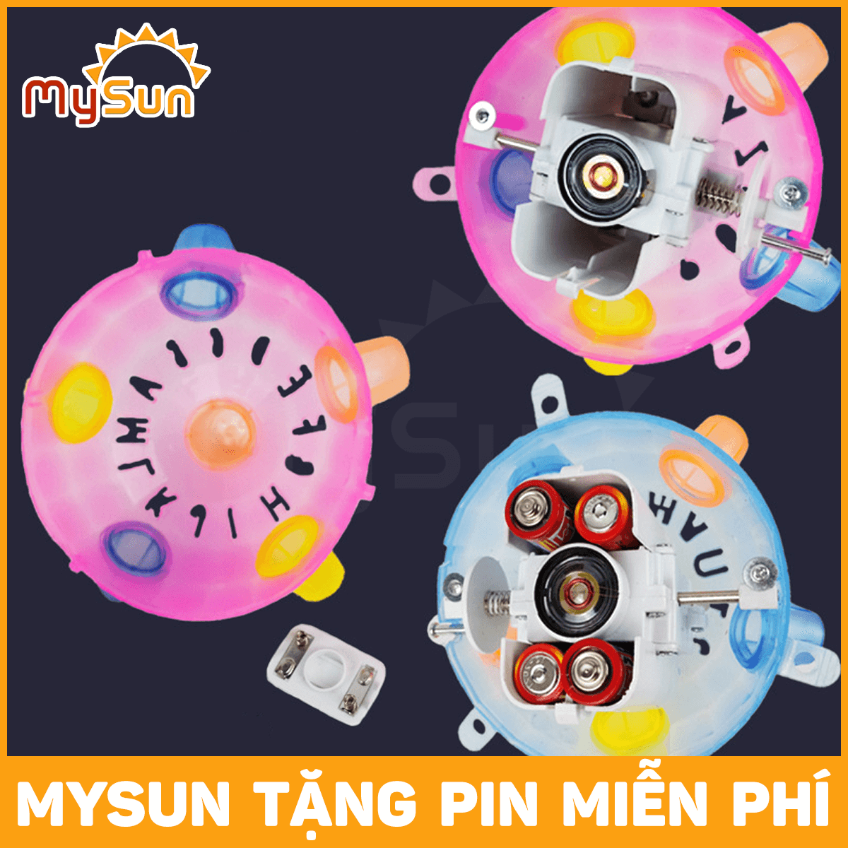 Bóng gai nảy phát sáng cao su đồ chơi có đèn cho bé MySun