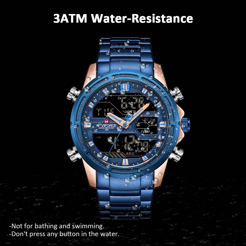 Đồng hồ nam thể thao NAVIFORCE NF9138S Dual Display Two Movement chống nước 3ATM
