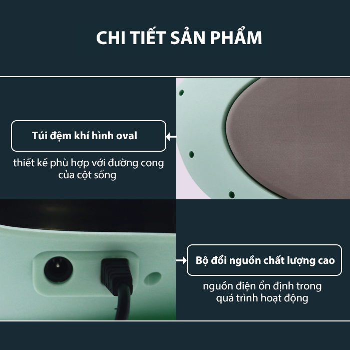 Máy massage lưng thông minh Lumbar Massager - Máy massage cột sống thắt lưng sạc pin chườm nóng, giảm đau lưng