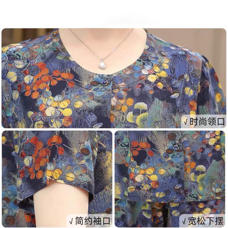 Đồ bộ mặc nhà cho người già cao tuổi, bộ mặc nhà tay cộc quần dài nữ trung niên