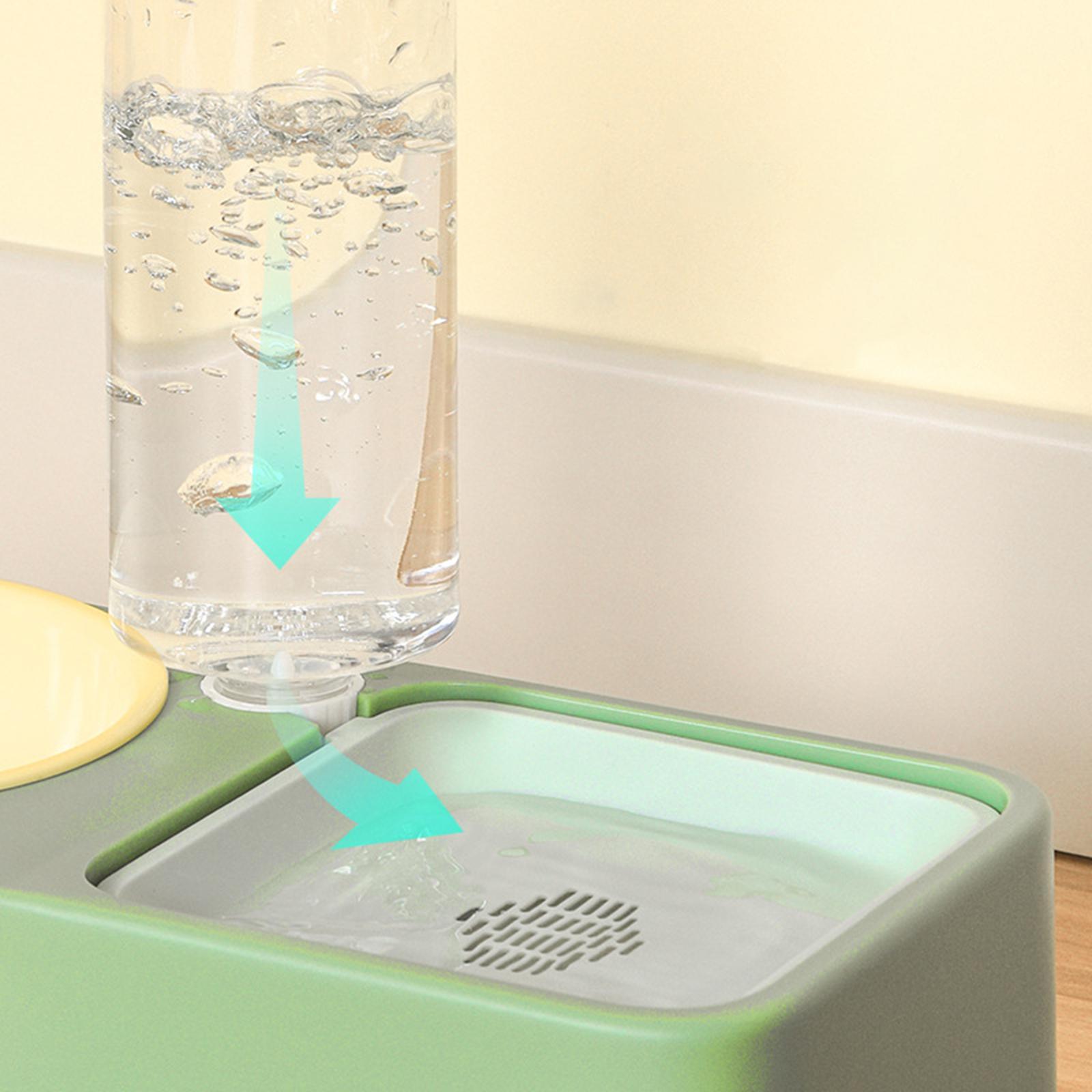 Large Automatic Pet Bowl Dog Cat Water Fountain Dry Food Dispenser