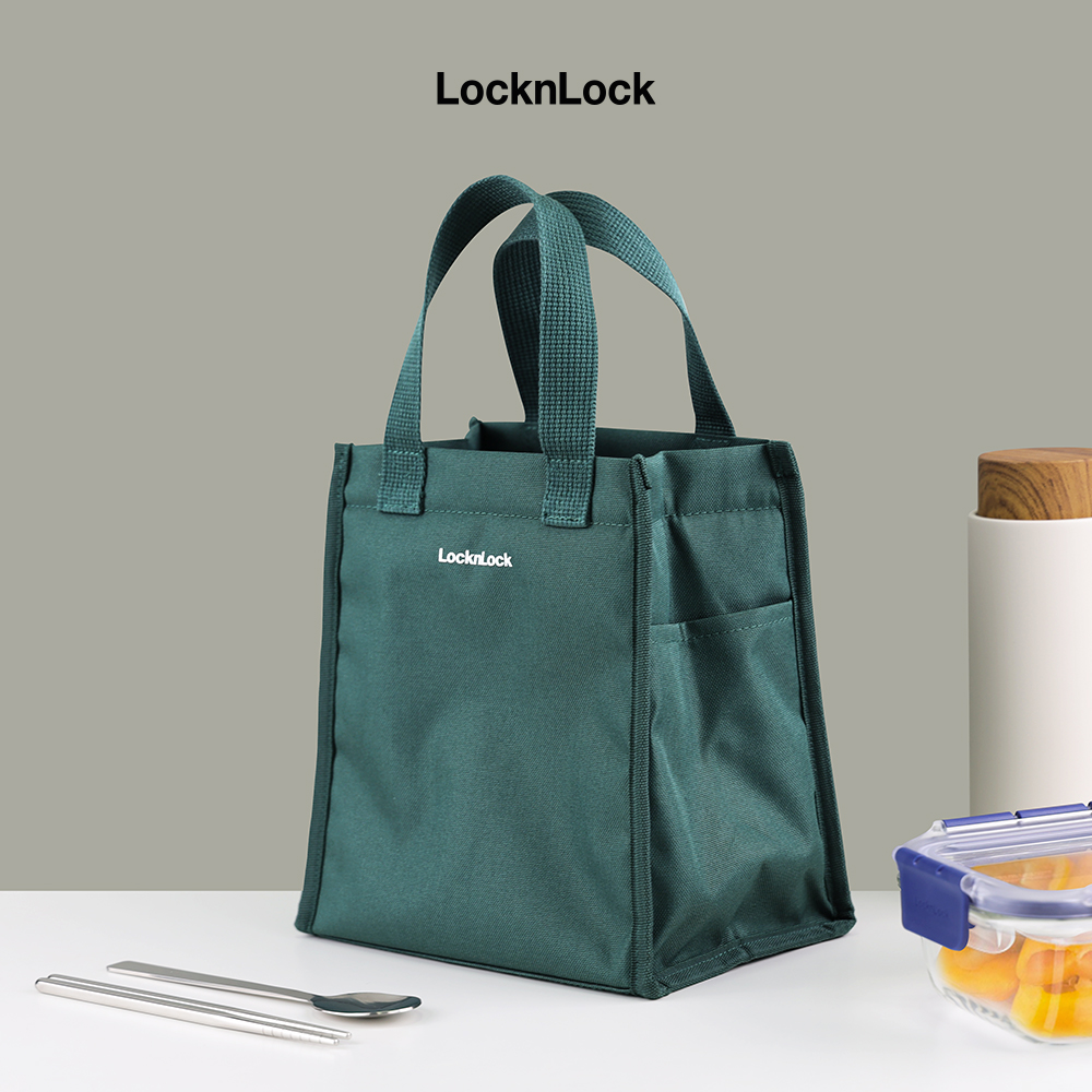 Túi giữ mát đựng cơm hằng ngày LocknLock HWB820GRN - 200 x 150 x 220mm - Màu xanh lá (Không bao gồm hộp thủy tinh)
