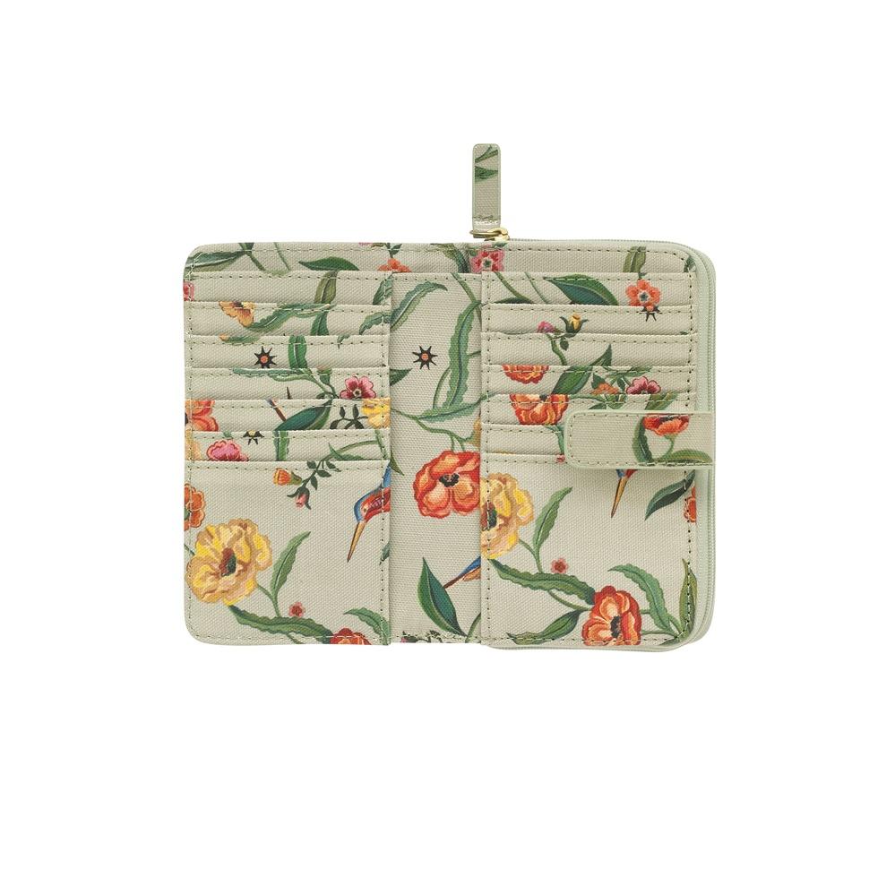 Cath Kidston - Ví cầm tay nữ/Folded Zip Wallet - Summer Birds - Green -1049312