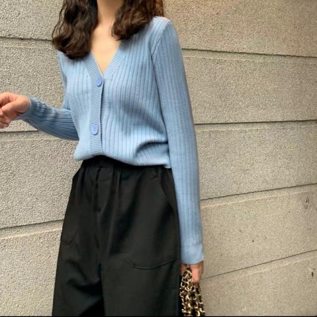 Áo len cardigan cổ tim cài cúc (hàng nhà máy Quảng Châu)