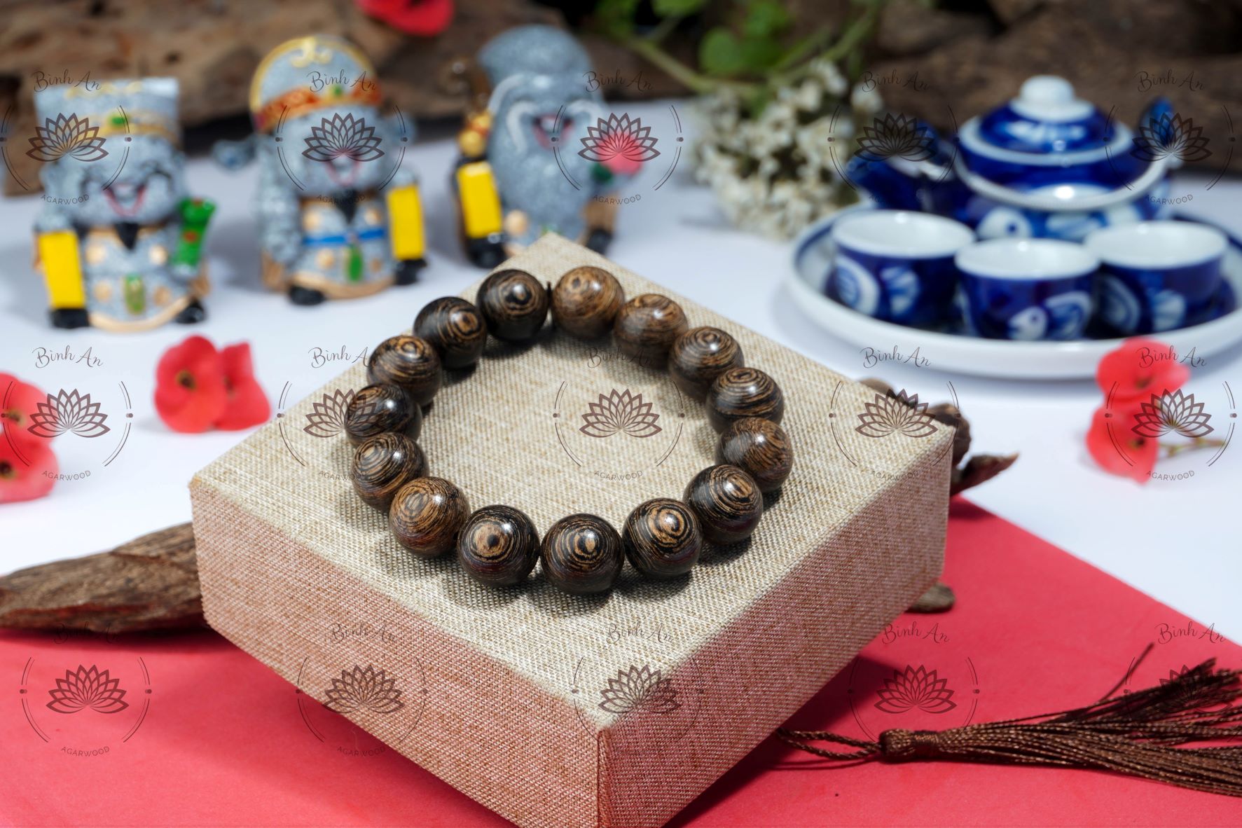 Vòng Tay Trầm Hương Tròn Đơn Sánh Chìm Nước- Trầm Hương Tự Nhiên - Size Nam Nữ, 10mm, 12mm, 14mm, 16mm, 18mm