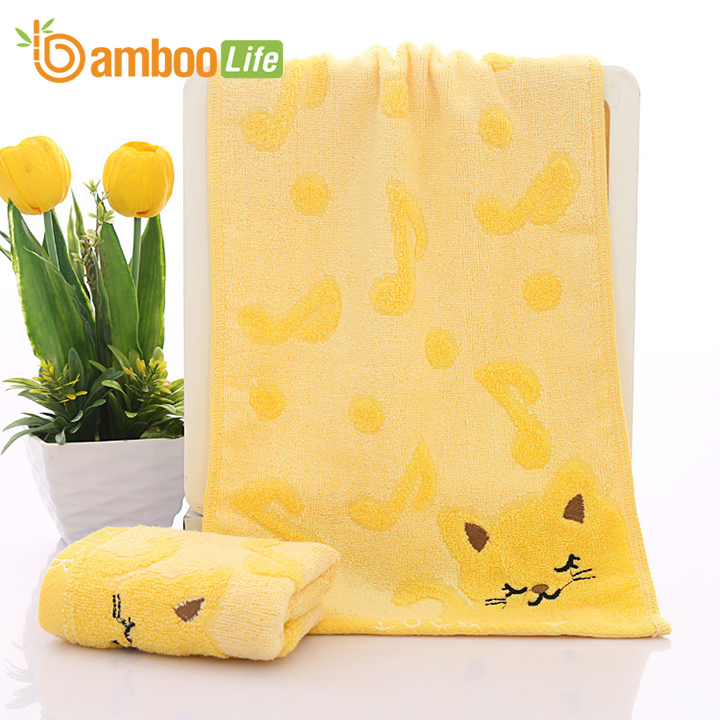 Khăn mặt sợi tre Khăn rửa mặt lau mặt Bamboo Life BBL056 hàng chính hãng - Vàng