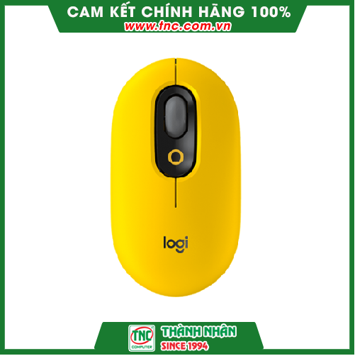 Chuột không dây Logitech Pop Mouse màu vàng-Hàng chính hãng