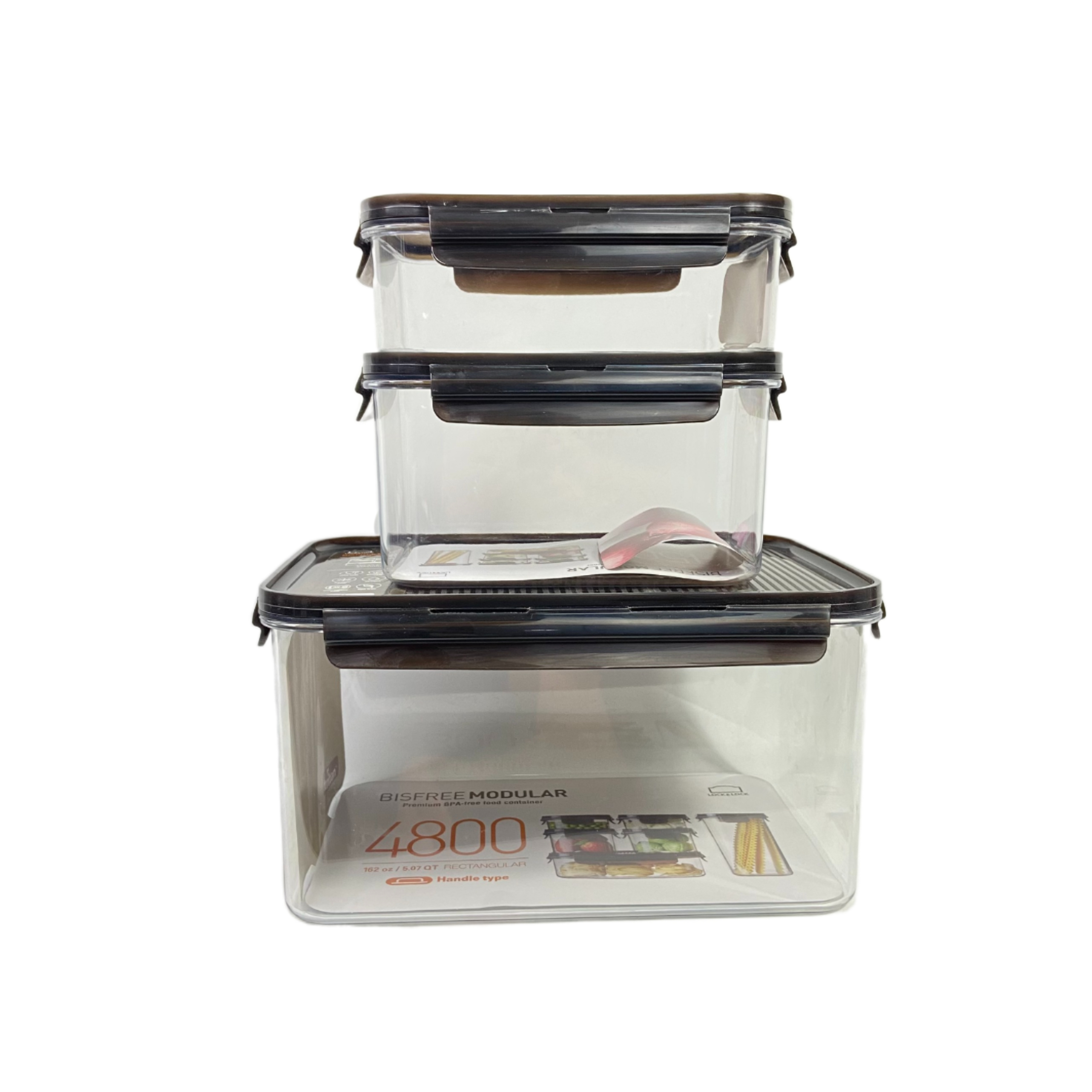 Hộp Bảo Quản Thực Phẩm Hình Chữ Nhật Lock&Lock Bisfree Modular LBF405 - Nâu