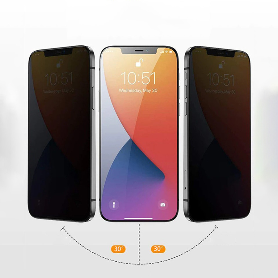 Kính cường lực Chống Nhìn Trộm 9H Dành Cho iPhone 12/12 Mini/12 Pro/12 Pro Max/13/13Pro/13 Pro Max Full Keo- Handtown- Hàng Chính Hãng