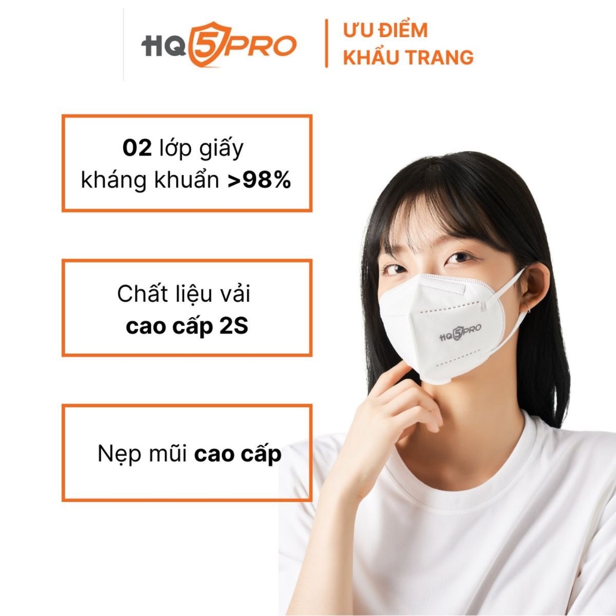 Thùng khẩu trang cao cấp 5D- HQ5PRO - 30 túi/ thùng