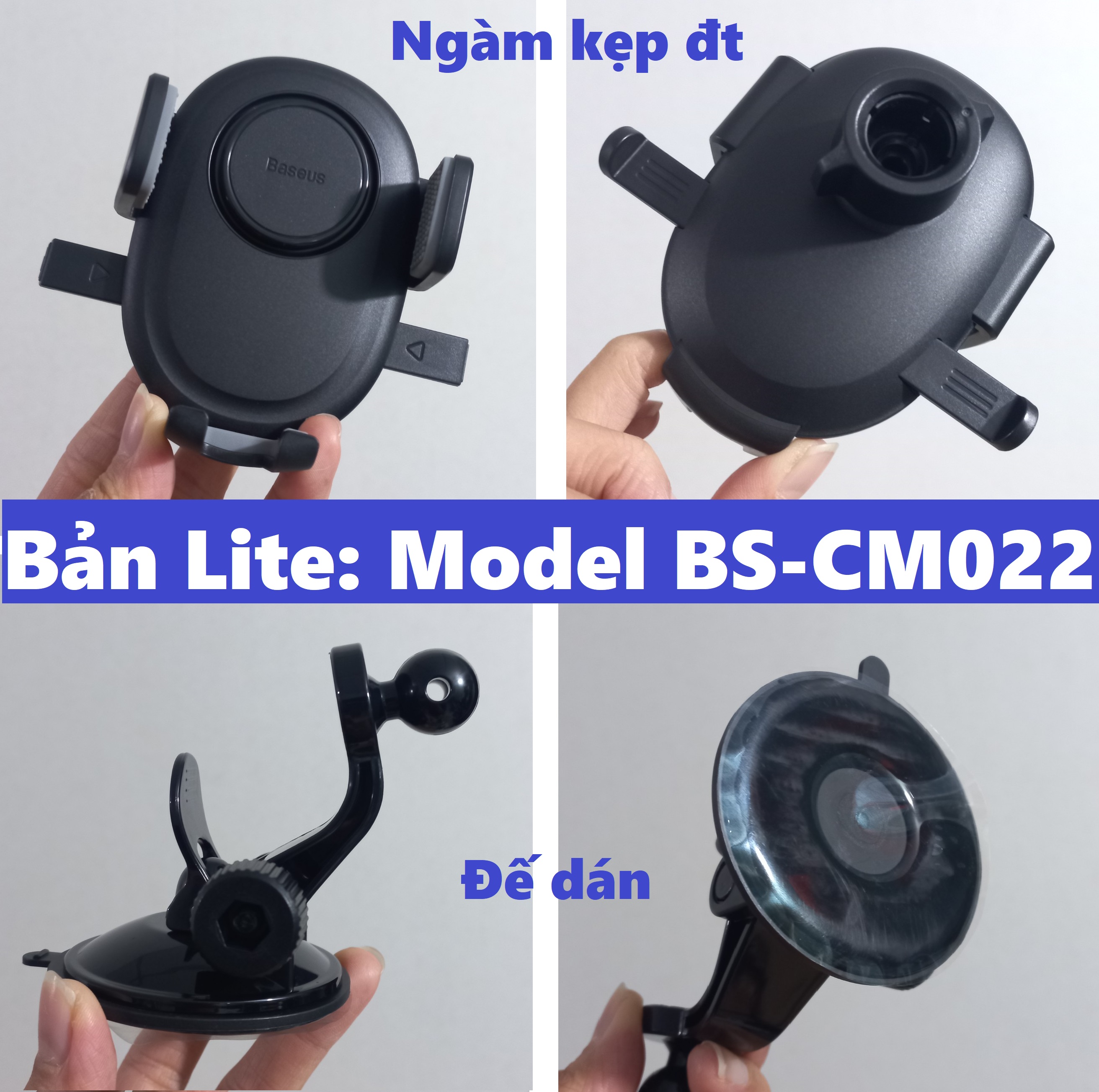 Giá đỡ điện thoại hút chân không dán táp lô dán kính ô tô Baseus UltraControl Lite BS-CM022 bản Pro CM021 _ Hàng chính hãng