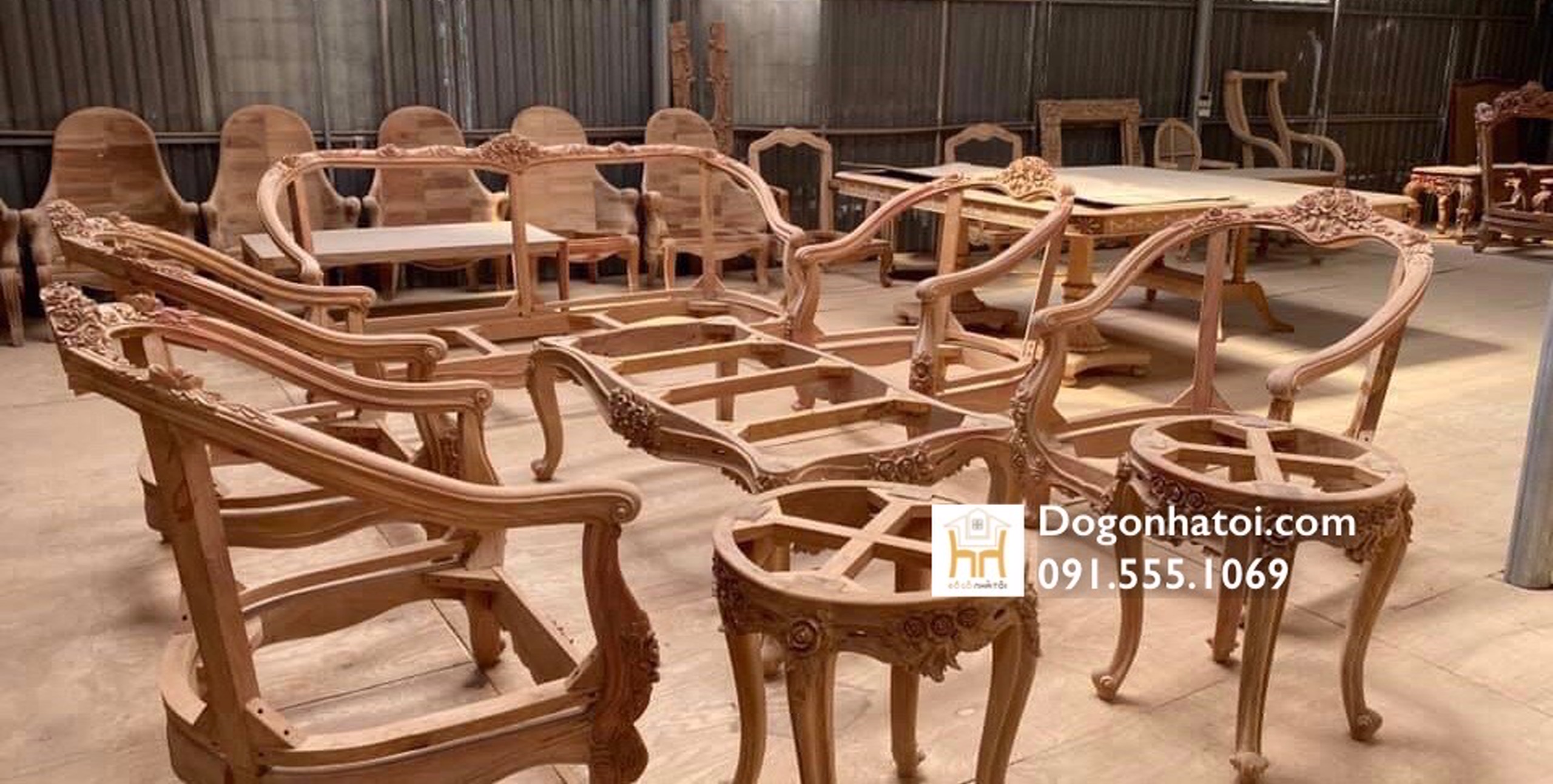 Sofa Da Phòng Khách Cao Cấp Nhập Khẩu Tân Cổ Điển SF415 - Đồ Gỗ Nhà Tôi