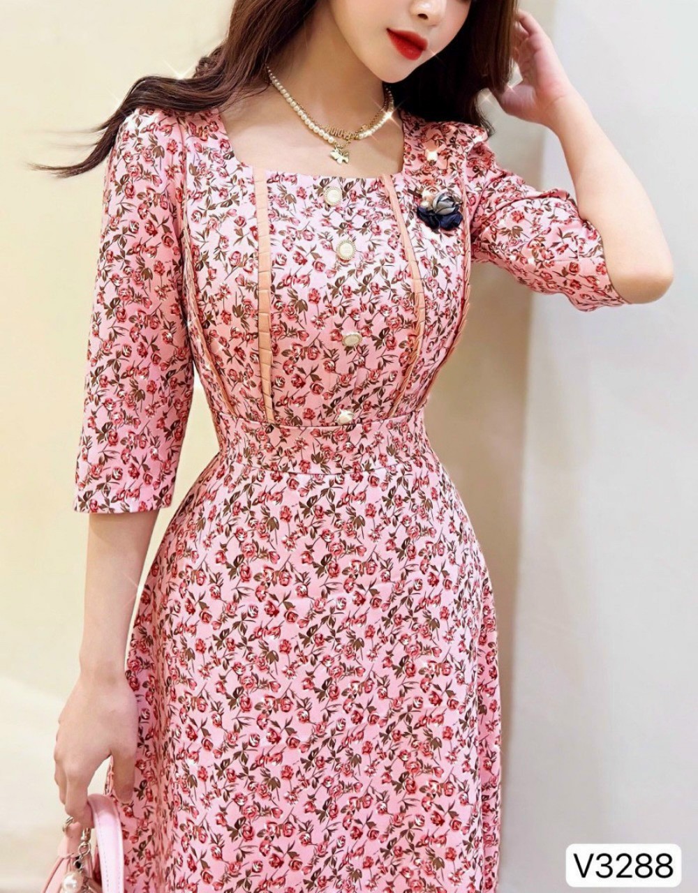 Đầmhoa xòe phom A