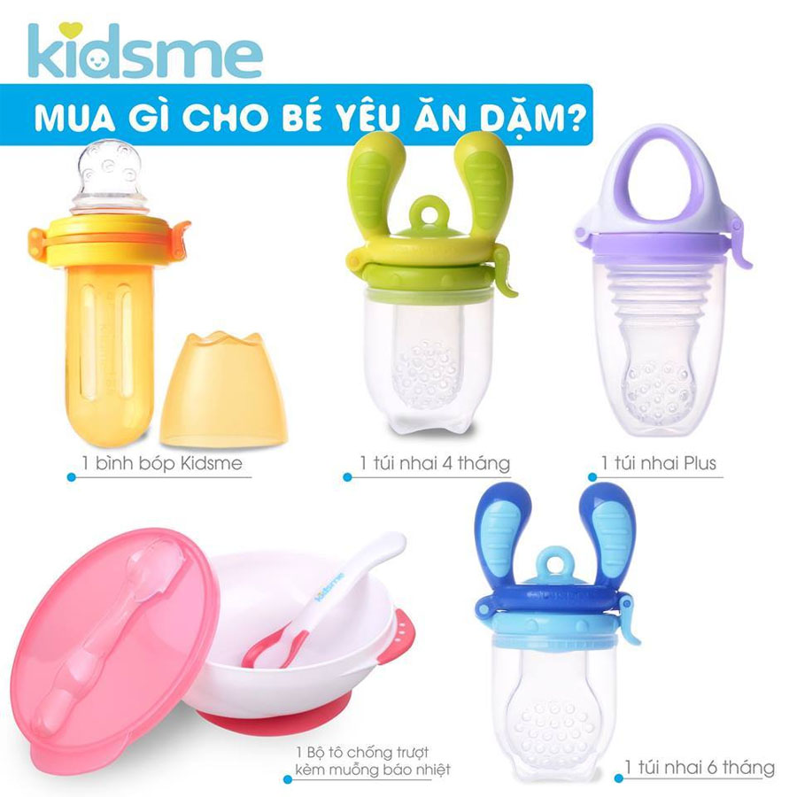 Hộp 4 Túi Bóp Thức Ăn Tái Sử Dụng Kidsme Reusable Food Pouch Anh Quốc Cho Trẻ Từ 04 Tháng Tuổi - Ăn Dặm Chủ Động