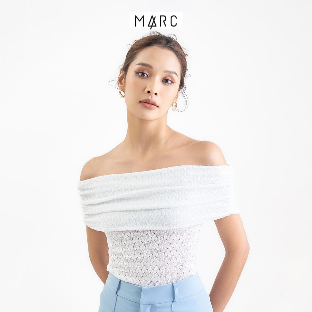 Áo kiểu nữ MARC FASHION form ôm bẹt vai nhún thun TRST111422