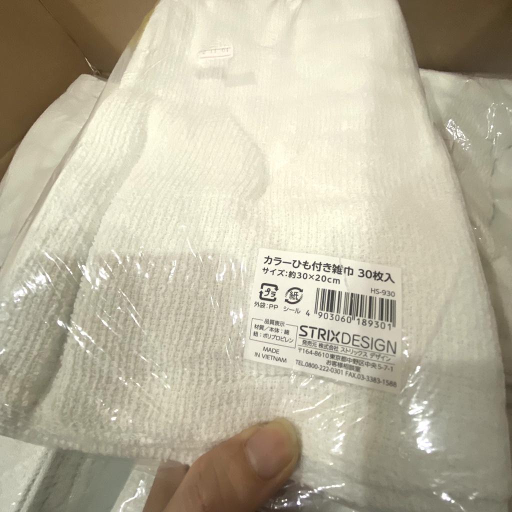 Sét 10 khăn lau cotton hàng 2 lớp dày dặn xuất Nhật KT 20x30cm