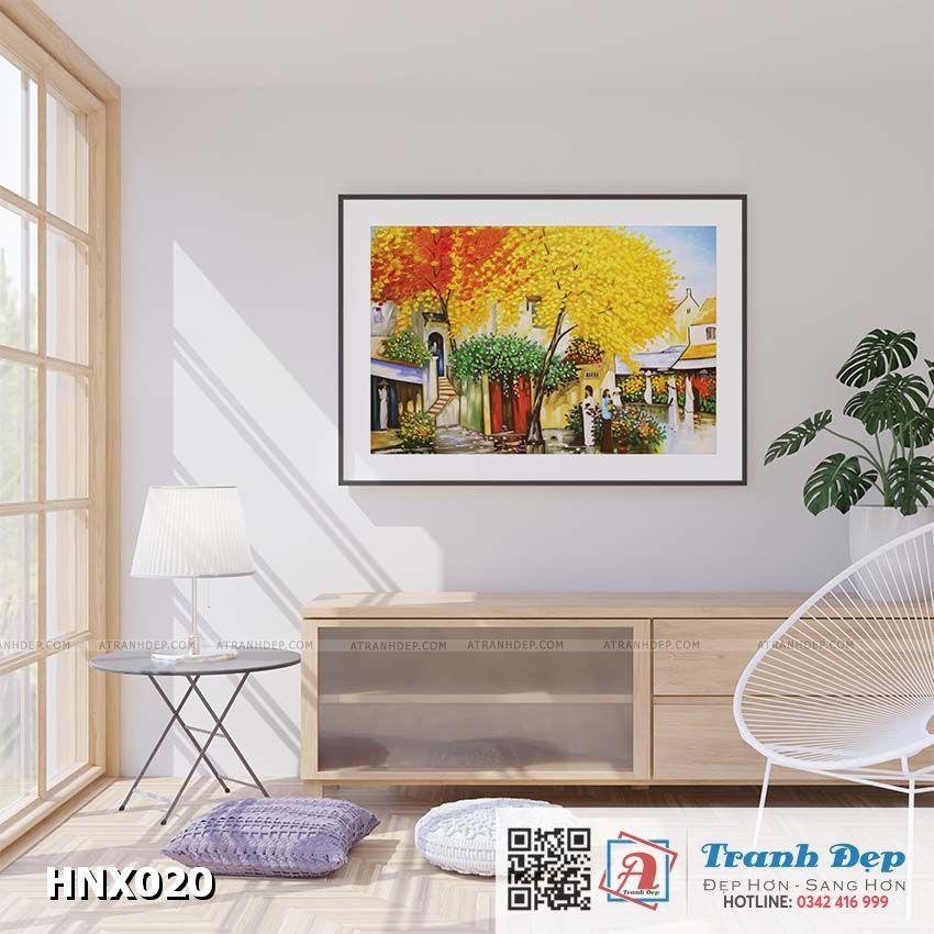 Tranh treo tường in lụa phong cảnh Hà Nội - HNX020