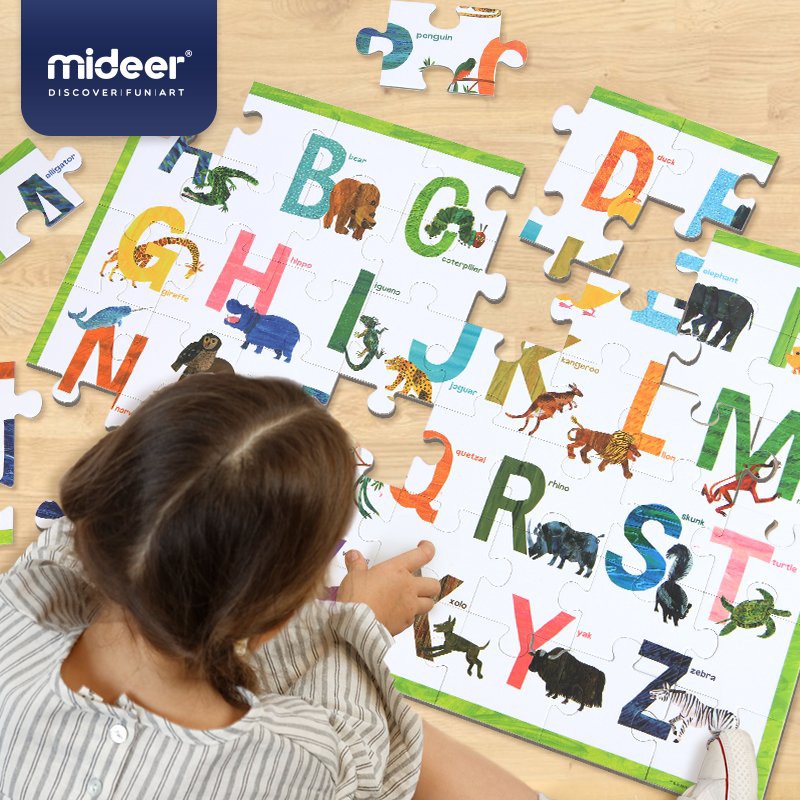 Đồ chơi xếp hình Mideer Floor Puzzle - Bảng Ghép Chữ Cái Tiếng Anh Phiên Bản Chú Sâu Háu Ăn