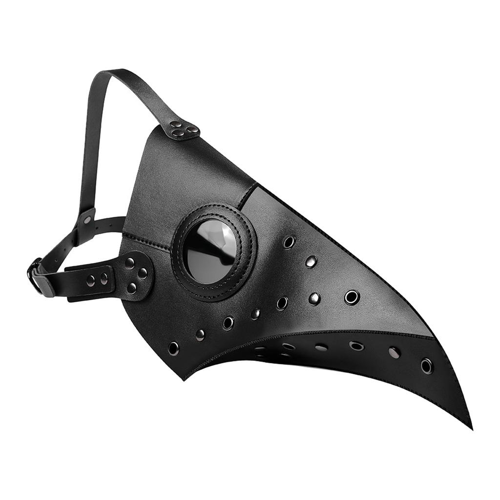 Breathable Steampunk Plague Doctor Full Face Mask Bird Beak Mask Halloween Costume Props Black Brown Dance Masks