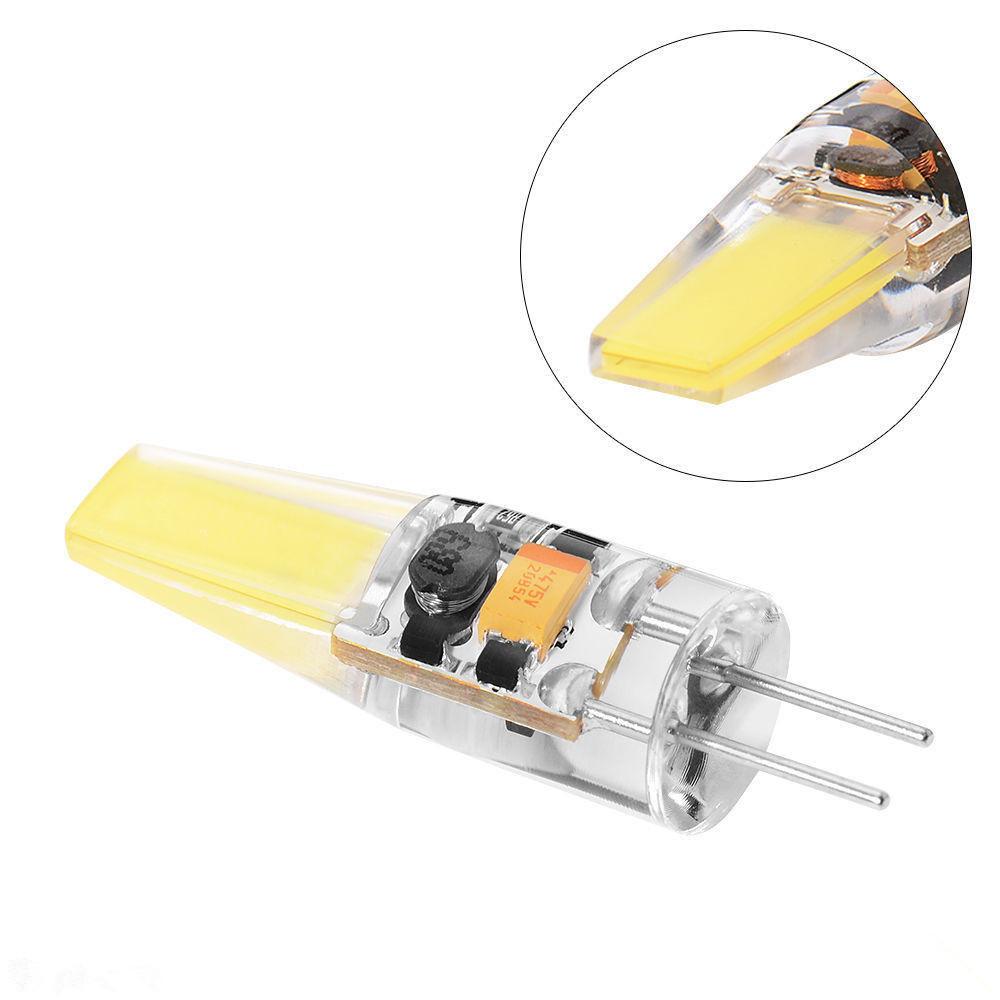 4x G4 3W Dimmable COB LED Bulb 220V Glass Silicone