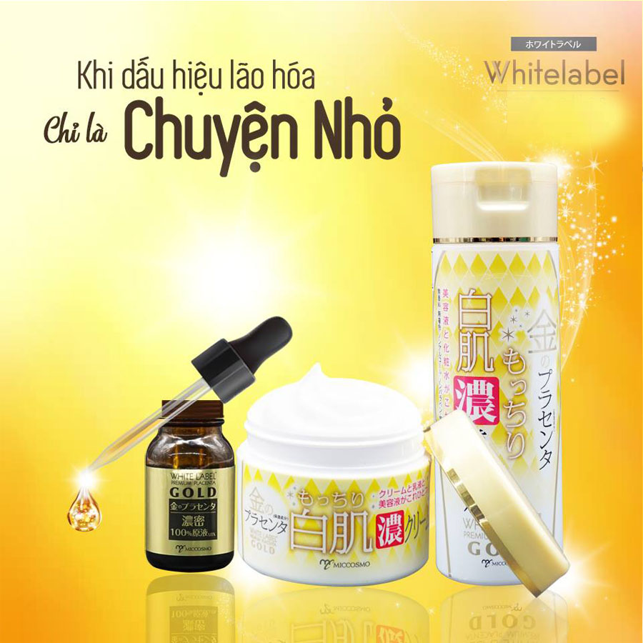 Kem Dưỡng Trắng, Chống Lão Hóa Từ Nhau Thai Và Collagen Từ Nhật Bản White Label Premium Placenta Rich Gold Cream Hũ 60gr