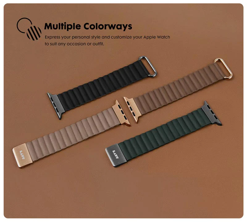Dây LAUT Novi Luxe Cho Apple Watch Series 1~9/ SE/ Ultra 1/2 (42/44/45/49mm) Làm Từ Da Thuần Chay Mềm Mại Khóa Nam Châm Hàng Chính Hãng