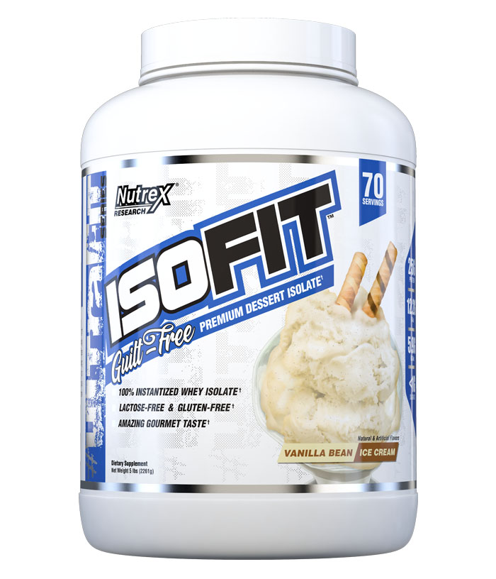 Nutrex ISOFIT, Sữa Tăng Cơ, Hỗ Trợ Đốt Mỡ, Bổ Sung 25G Whey Protein Isolate Tinh Khiết - Không Chứa Lactose, 12.2G EAA, 5.9G BCAA, Hộp 2.3KG, 70 Lần Dùng