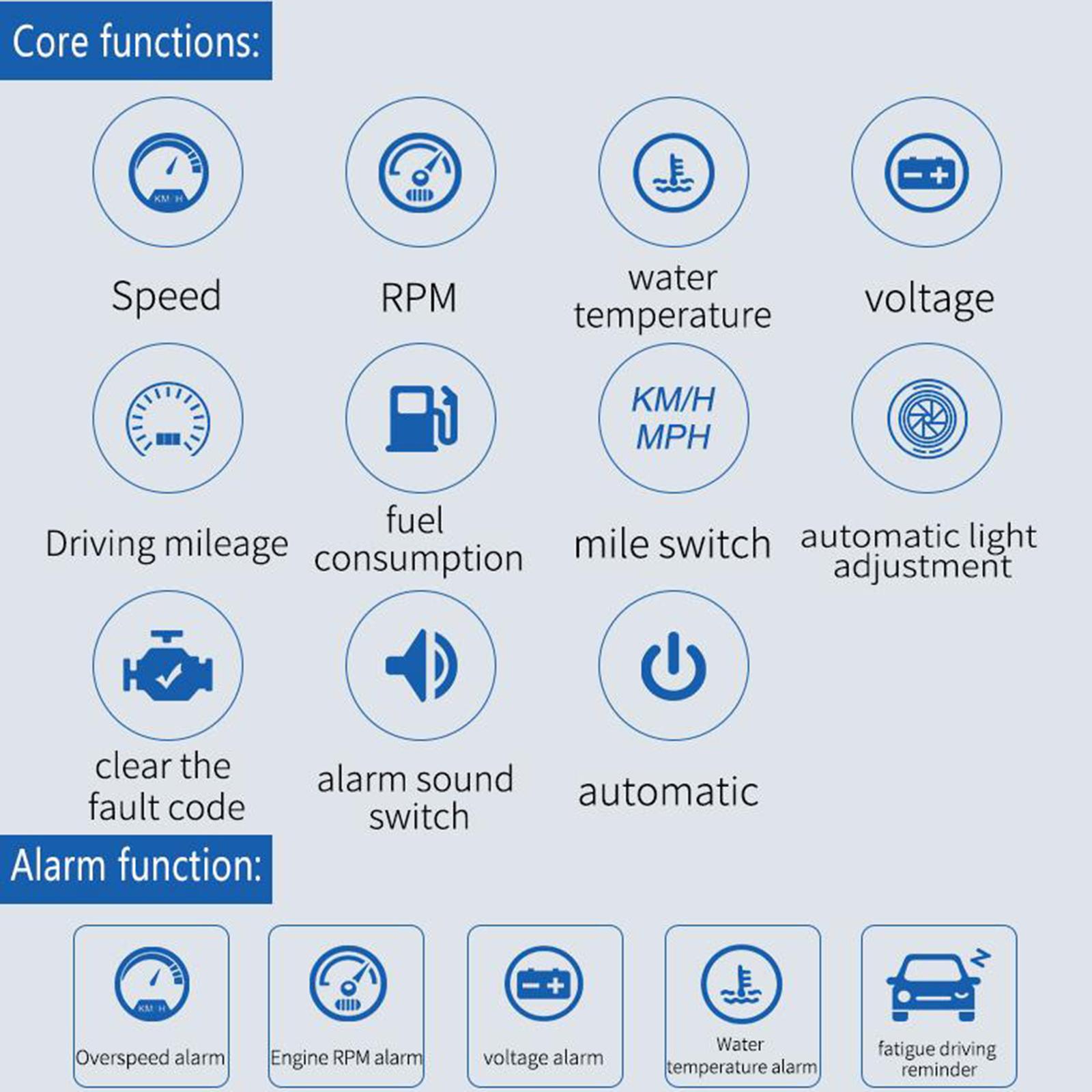 M13 Auto HUD Head Up Display Windshield Projector II Warning System
