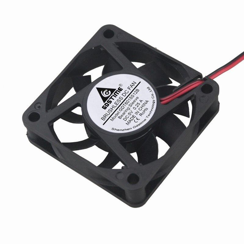1 Pcs Gdstime 60mm x 11mm DC 1V Brushless PC CPU Cooling Fan 60x60x11mm 6011 Motor Cooler Radiator 6cm 1Pin