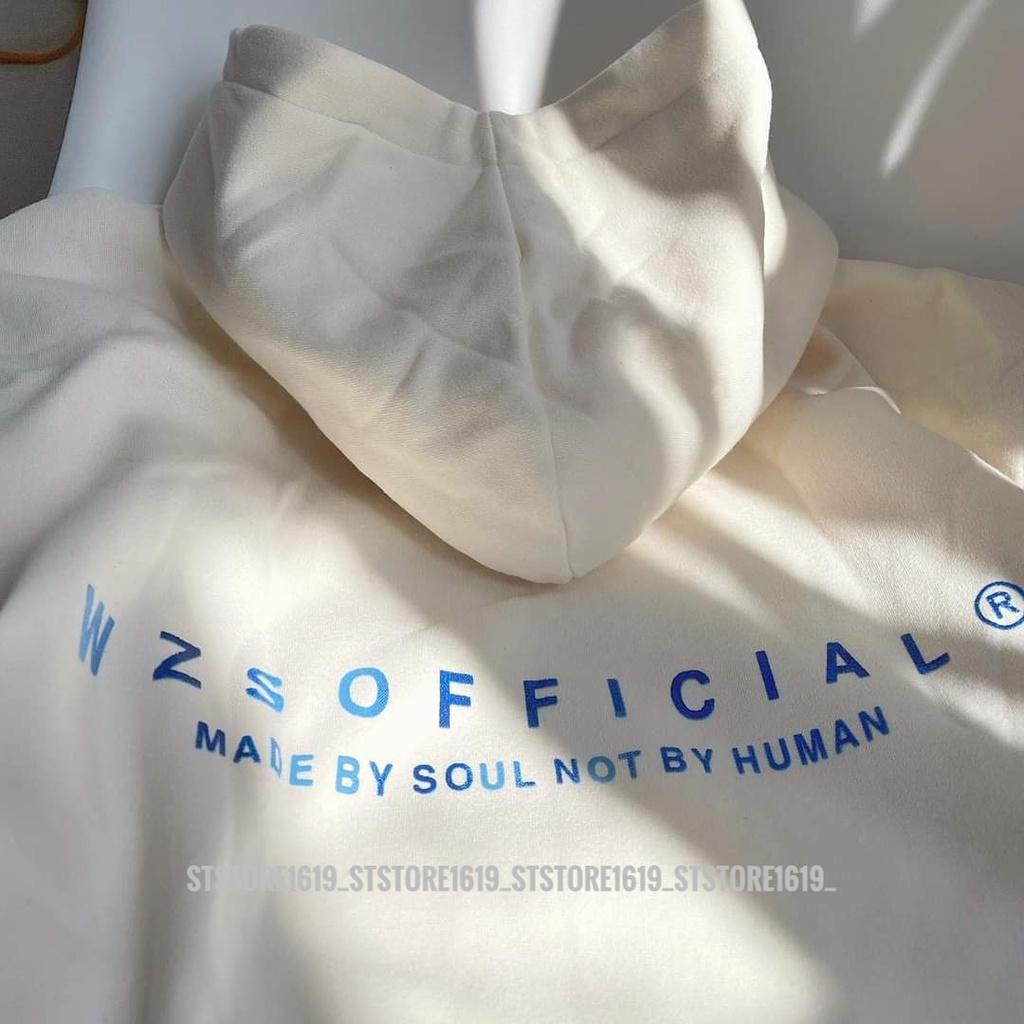 Áo Hoodie nỉ WZS màu kem unisex ảnh thật STSTore ( nam nữ mặc đều được)